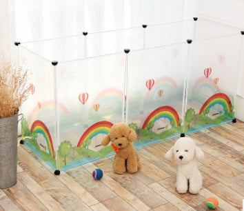 Modern Transparent Pet Isolation Fence | See-Through Freestanding Dog Gate