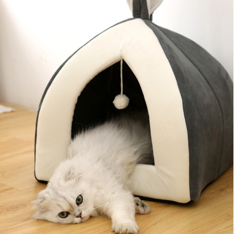 Winter Warm Pet Waterloo Bed | Cozy Washable Dog House & Cat Nest