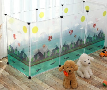 Modern Transparent Pet Isolation Fence | See-Through Freestanding Dog Gate