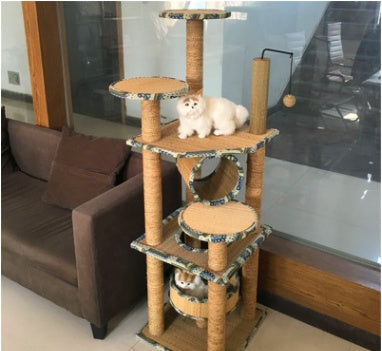 Straw Woven Cat Scratcher & Climber | Durable Natural Pet Activity Frame