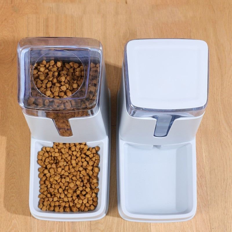 Automatic Pet Feeding Station: Double Bowl with Water Dispenser for Cats and Dogs
