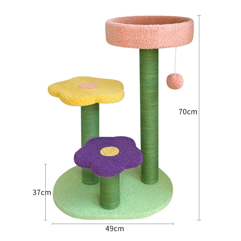 Tall Cat Tower with Scratch Board | Wear-Resistant Cat Climbing Tree