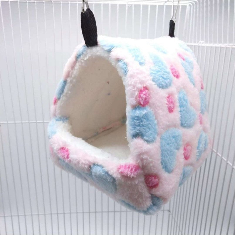 Soft Fluffy Cotton Hamster House | Warm Pet Cage Nest for Small Animals