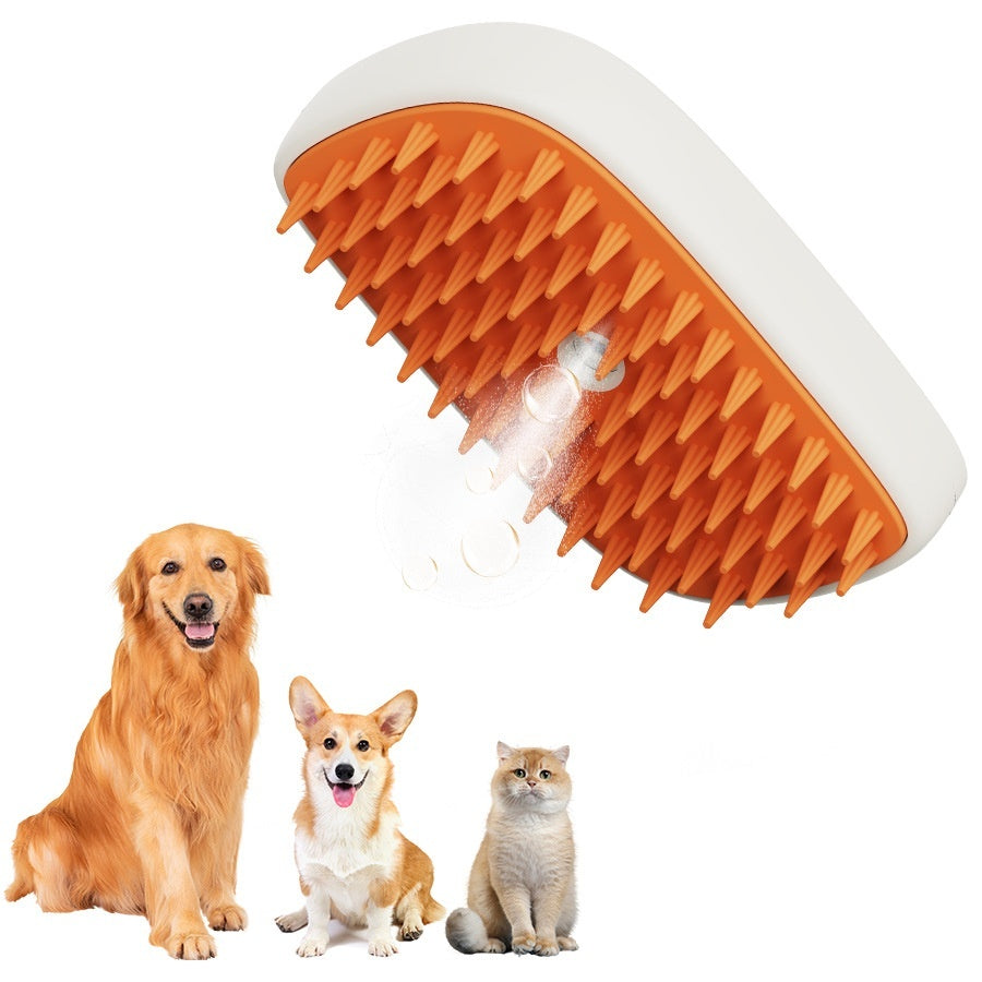 Electric Pet Steam Comb | USB Rechargeable Spray Massage & Hair Removal Tool