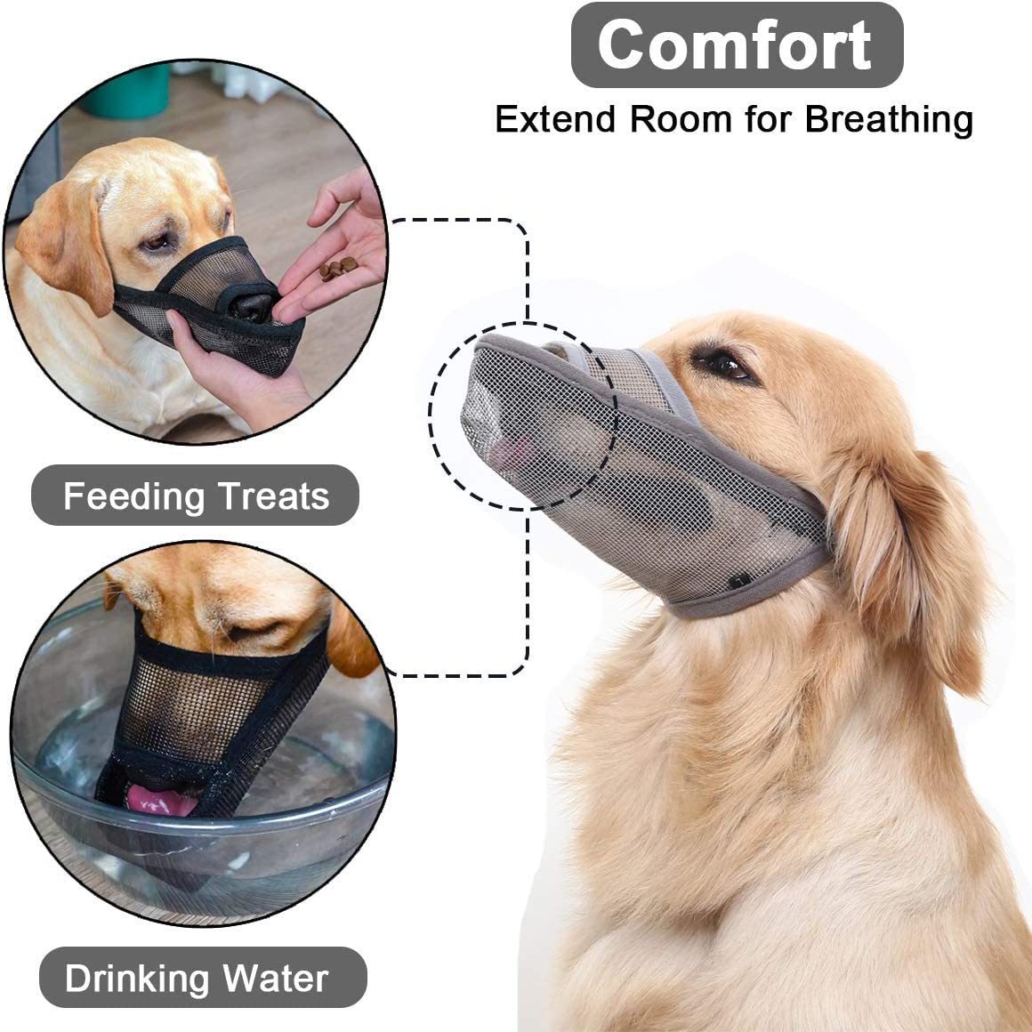 Breathable Mesh Dog Muzzle | Anti-Bite, Anti-Barking, & Anti-Eating for All Sizes