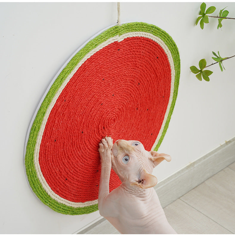 Cute Watermelon Cat Mat | Durable Sisal Grinding Claw Board for Cats