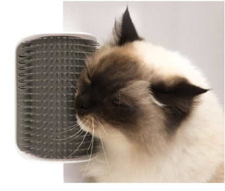 Wall-Mounted Cat Grooming Tool | Corner Rubbing Massager Brush Device