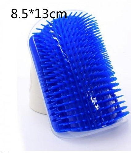 Wall-Mounted Cat Grooming Tool | Corner Rubbing Massager Brush Device
