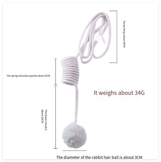 Interactive Cat Toy with Sucker Base | Spring Rabbit Fur Ball Teaser