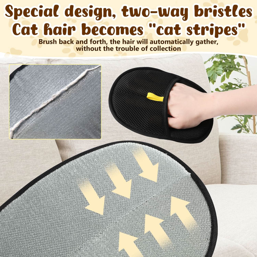 Pet Hair Remover Electrostatic Gloves – Double-Sided Efficient, Soft Silicone & Washable Reusable