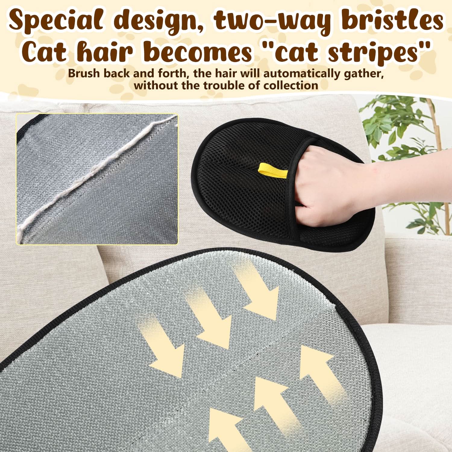 Pet Hair Remover Electrostatic Gloves – Double-Sided Efficient, Soft Silicone & Washable Reusable