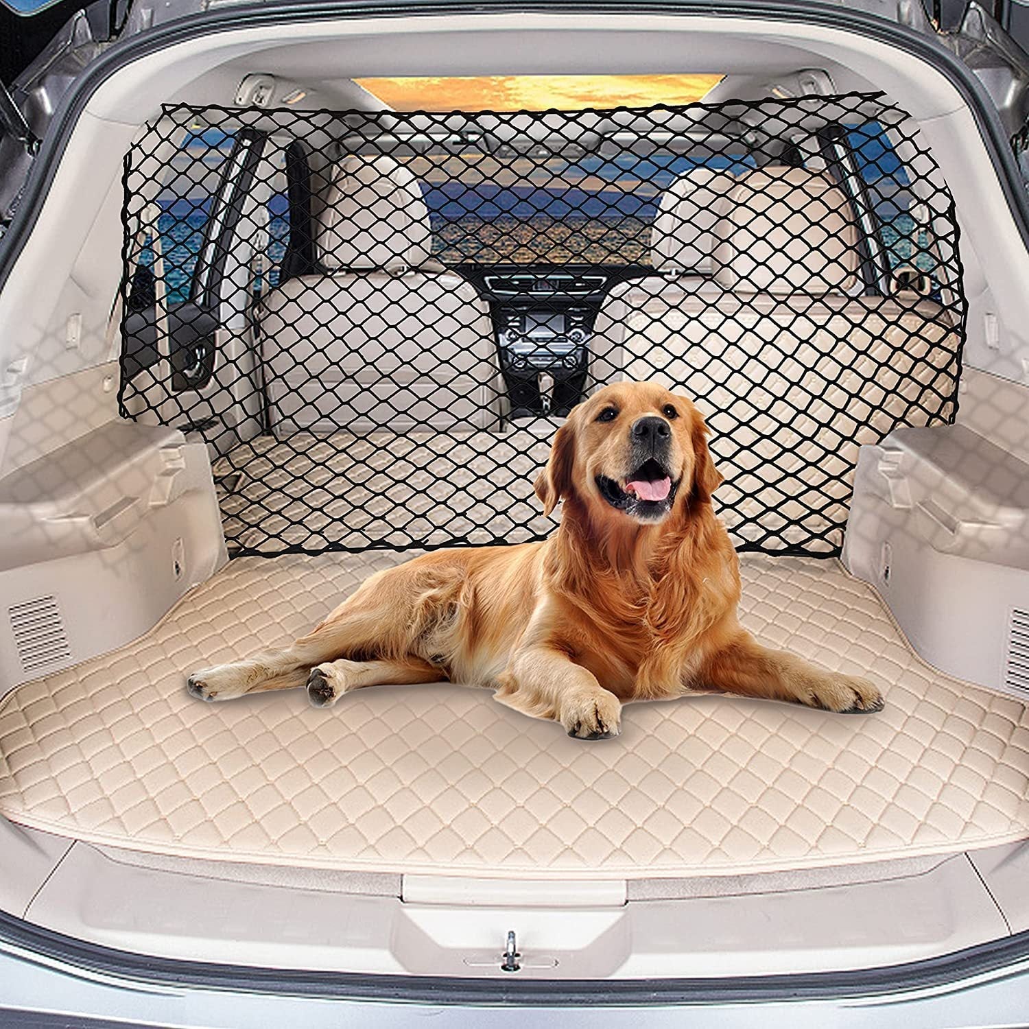 Universal Car Dog Isolation Net | Protective Barrier Fence for Trunk/Cargo Area