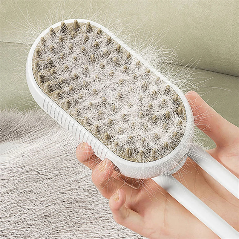 Steamy Dog & Cat Brush | Electric Spray Grooming Comb for Massage & Hair Removal