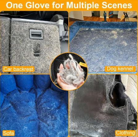 Pet Hair Remover Electrostatic Gloves – Double-Sided Efficient, Soft Silicone & Washable Reusable